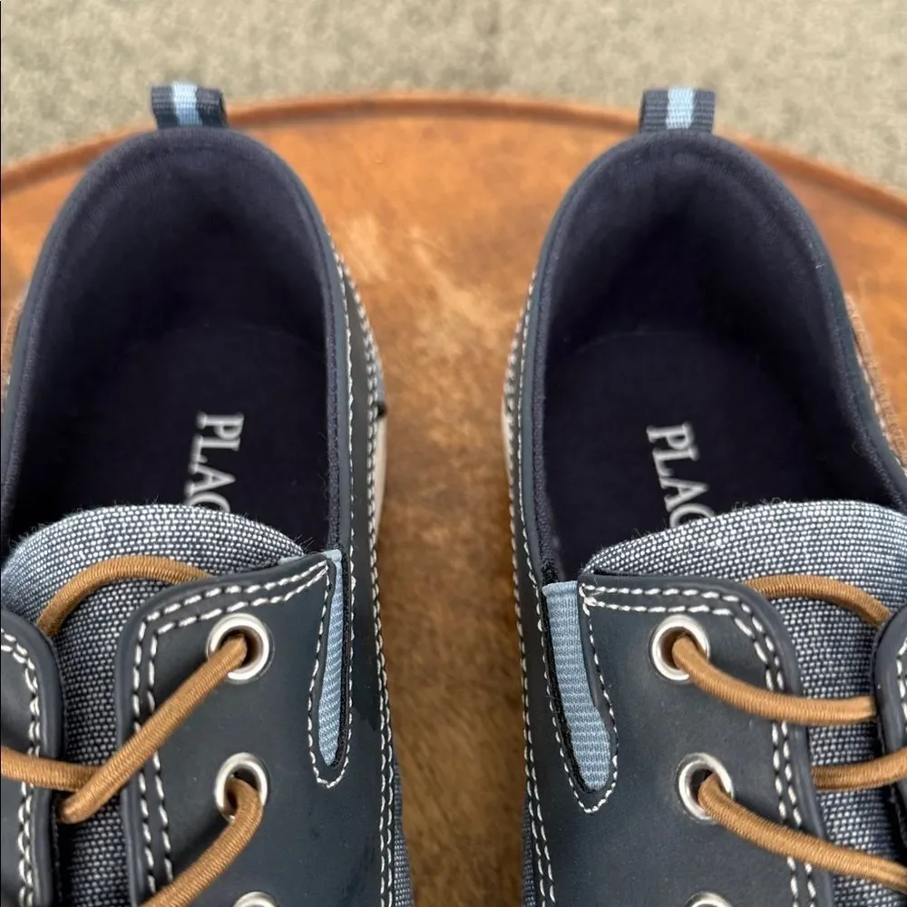 Children's Place Shoes Boys 4 Blue Canvas Boat Shoes Moccasin Loafers Dress